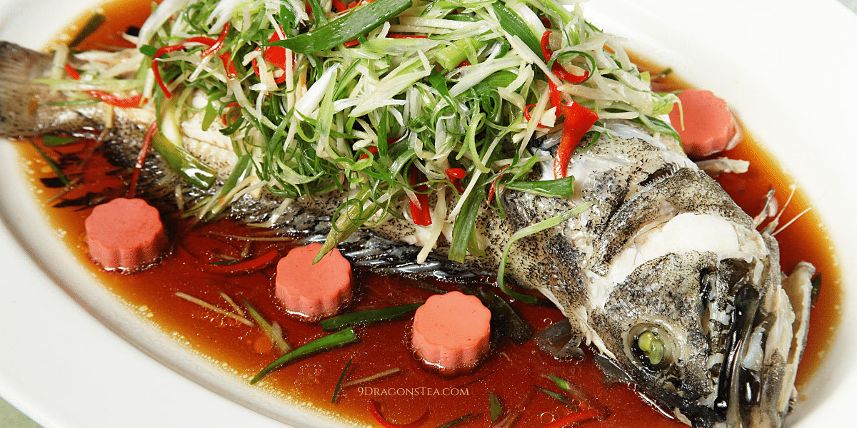9 dragons tea - cny - steamed fish