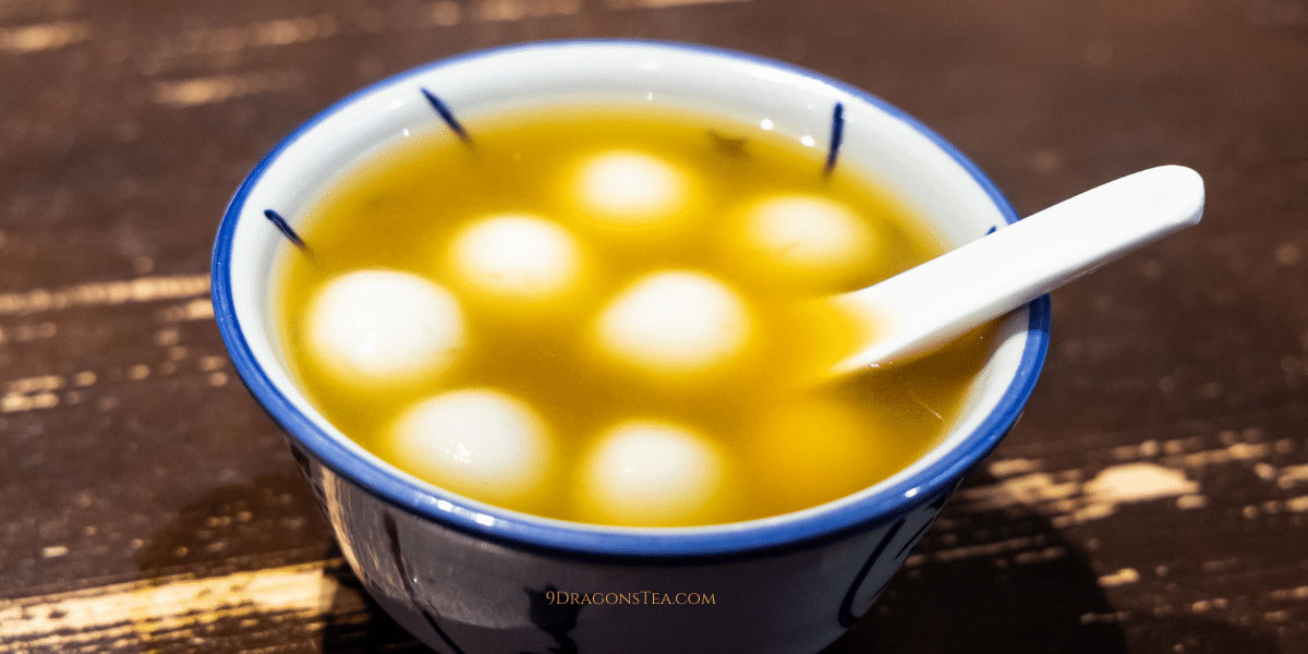 https://9DragonsTea.com 9 dragons tea-tang yuan with brown sugar soup