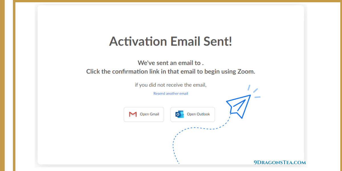 how to host a virtual tea party-Zoom-activation email sent 