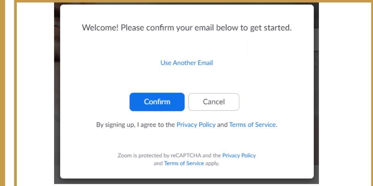 how to host a virtual tea party-Zoom-confirm your email