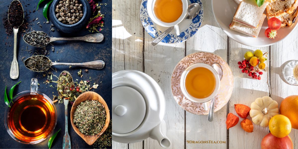 loose tea with black tea-teapot-afternoon tea service