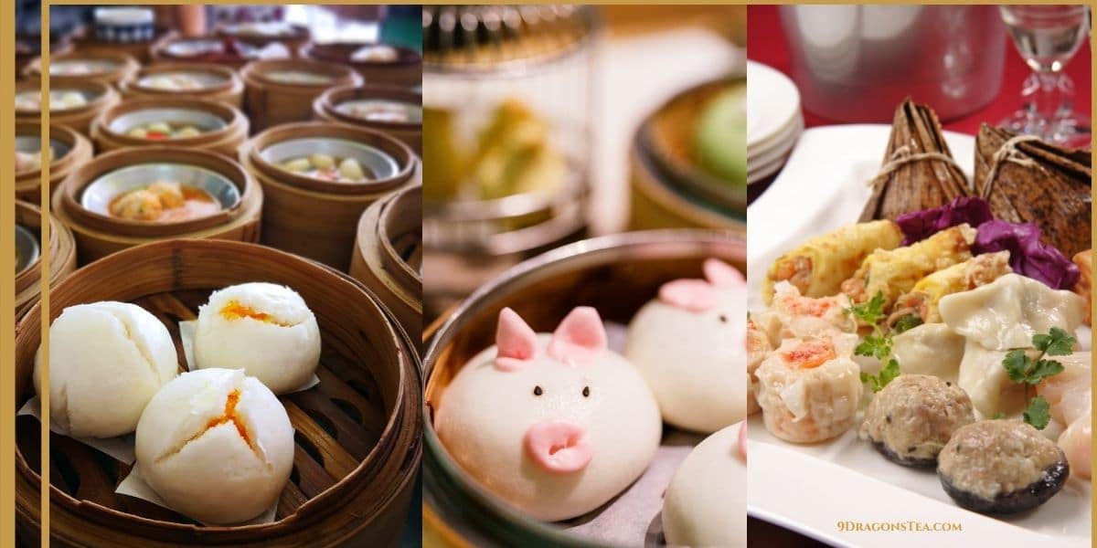 Dim Sum buns, egg rolls, dumplings