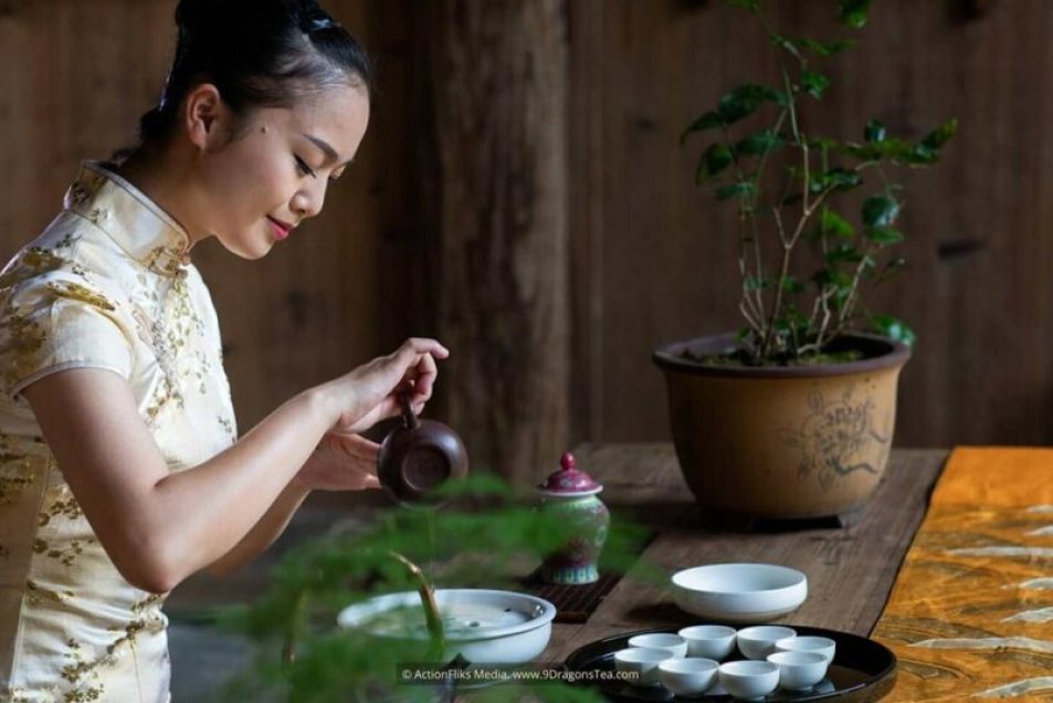 chinese tea rituals gong fu cha ceremony girl preparing tea